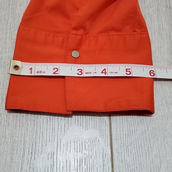 7TH AVENUE NY&COMPANY BUTTON DOWN SHIRT, Sz M, ORANGE, SHORT SLEEVE, STRETCH - Picture 12 of 13